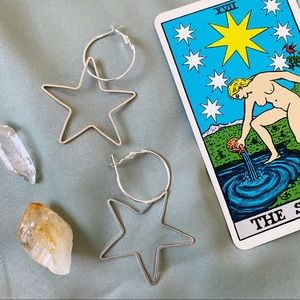 SOLD // Silver Star Hoops